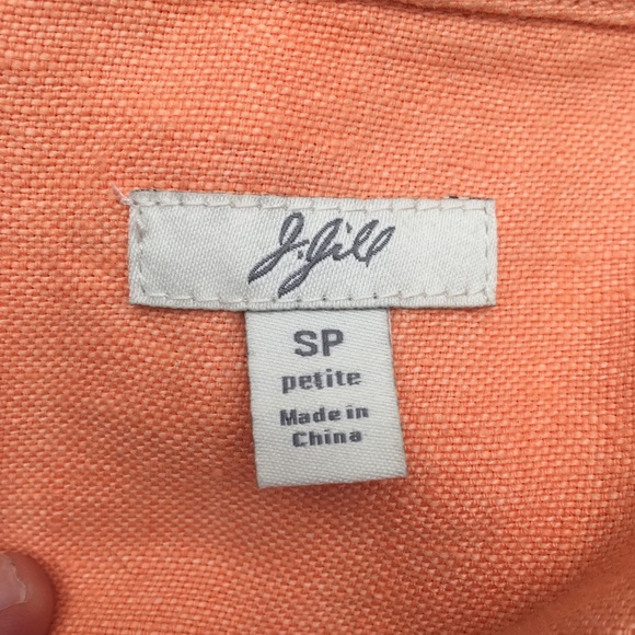 J. Jill Linen Jean Jacket Orange Size SP - Picture 5 of 8